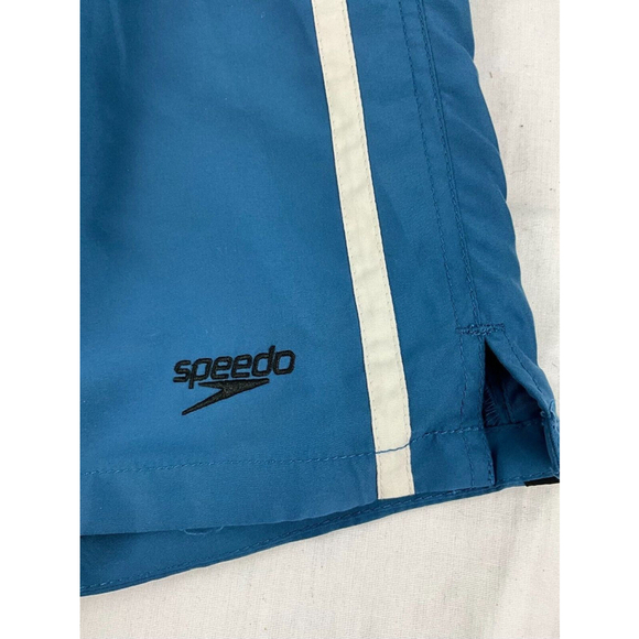 Men’s Speedo Swim Trunks Size Large Blue Elastic Waist Beach Pool Swimwear - Picture 3 of 3